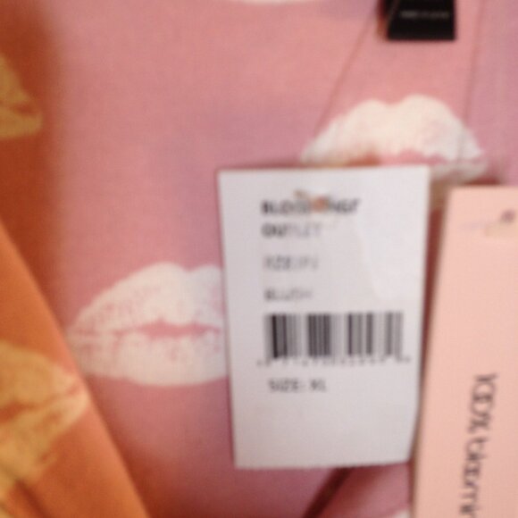 Aqua Lounge Kiss Lips Sleep Set Pajamas Loungewear XL NWT - Picture 4 of 10